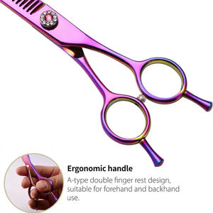 Tijeras de adelgazamiento de peluquero de acero alemán Metal acero con doble reposapiés tijeras de adelgazamiento de peluquero de borde afilado - Product Image 6