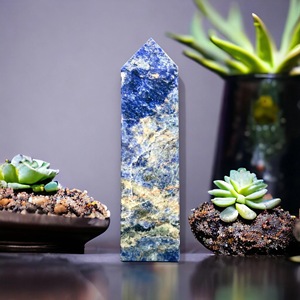Obelisco Natural Sodalita Quartzo <span class=keywords><strong>Crystal</strong></span> Wand Torre Reiki Cura Energia Obelisco Presente Artesanato de Pedra Semi-Preciosa - Product Image 2