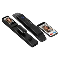 Serrure de porte électronique intelligente étanche avec caméra de reconnaissance faciale 3D, interphone vidéo et lecteur d'empreintes digitales biométrique pour maison de luxe