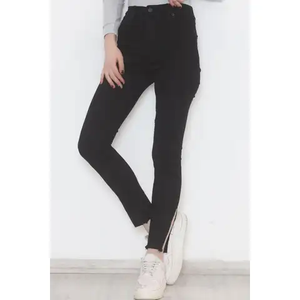 Pantalons en jean pour femmes de haute qualité, écologiques, coupe skinny, denim délavé avec paillettes bleues, service personnalisé OEM, peau de mouton - Product Image 5