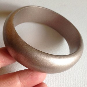 Women's Classic Wooden Cuff <b>Bangle</b> <b>Bracelet</b> with Imitation Pearl Round Shape Smooth Finish for Party Occasions - Product Image 1