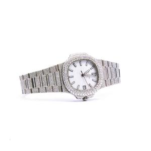 Reloj de lujo VVS Moissanite Reloj de hombre Hip Hop de cristal de zafiro de alta calidad Puede pasar la prueba de diamantes Reloj con tachuelas unisex - Product Image 4