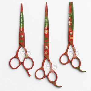 Yasaka 3PCS Professional <b>Barber</b> Scissors <b>Set</b> Stainless Steel Sharp Christmas Tree Design Hair Cutting Thinning Hair Dressing - Product Image 4