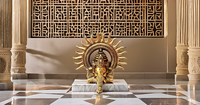 Antique Ganpati Statue Sculpture Accueil Décoration Murale Ganesh Sculpture Ganesha Tenture Solaire Visage Métal Traditionnel Indien Moderne