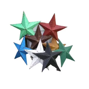 Multi - Color Effen Metalen Kerst Opknoping Ornament Stervormig Ontwerp Met Beste Kwaliteit Metaal & Geschilderde Afwerking Star Desig