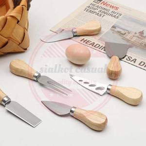 Juego de cuchillos de queso con mango de madera de 6 piezas de calidad superior para uso en cocina y restaurante | Cuchillos de queso profesionales - Product Image 2