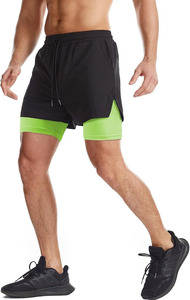 2025 nuevo almuerzo verano gimnasio entrenamiento hombres negro corto 2 en 1 correr corto para hombres hecho por Wings Traders - Product Image 2