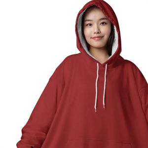 Diseño personalizado Sherpa Fleece Hoodie-Sudadera con capucha cálida y de felpa con impresión personalizada única - Product Image 5