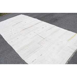 พรมขนาด 6.4x13.3 ฟุต, พรมวินเทจตุรกี, พรมลายทางสีขาวแดง - Product Image 4