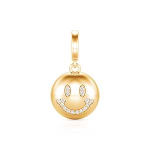 Jeulia Plaqué Or 18K pour Breloque Smiley - Bijou Zircon Mignon Cadeau - Product Image 1