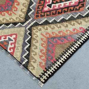 3x10.3 ft Turkish <b>Runner</b> Rug, <b>Red</b> Brown Vintage Oriental Wool Rug - Product Image 4