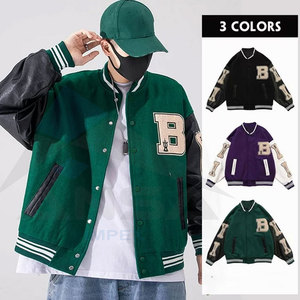 Mens College Jacket Baseball Lettermen Jacket Sweatshirt Casual Unisex Streetwear Coats With Patch - Product Image 2