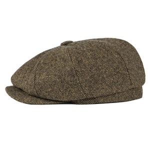British Gatsby Retro Wool <b>Tweed</b> Newsboy <b>Cap</b> Herringbone Driver <b>Flat</b> <b>Cap</b> for <b>Men</b> for Beach Scene - Product Image 2