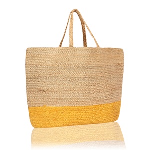 Sacs fourre-tout en toile de coton et jute faits main en Inde, motif personnalisé, pour femmes, naturels, réutilisables, pour la plage, les fêtes et le shopping - Product Image 4