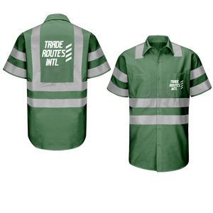 Babero con botones y cuello redondo de poliéster personalizable, conjunto de trabajo de rayas reflectantes para trabajadores calificados, pedidos a granel, logotipo personalizado - Product Image 2