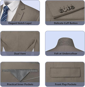 Traje de Hombre de Negocios, Pantalón y Chaqueta Transpirable con Logotipo Personalizado, Blazer Formal para Boda, Traje de 3 Piezas - Product Image 4