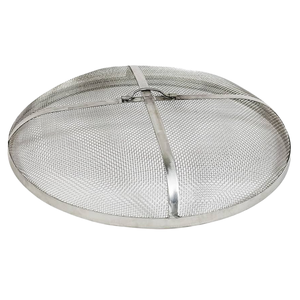 Couvercle de foyer rond en acier inoxydable avec écran en maille et poignée, écran anti-étincelles pour foyer extérieur, patio, jardin - Product Image 4