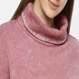 Ropa de mujer sudadera Streetwear de gran tamaño bordado impreso cuello redondo lavado personalizado algodón cuello redondo sudaderas con capucha 2025 - Product Image 6