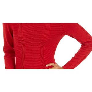 Cardigan da Donna Style & Co con Cuciture Miste, Traspirante, Stile Coreano, Casual, Rosso, con Bottoni Decorativi, per Autunno Inverno, Taglia Large - Product Image 3