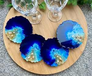 ถาดรองชาเรซินอีพ็อกซี่เป็นมิตรต่อสิ่งแวดล้อมถาดรองแก้วโต๊ะสำหรับงานเลี้ยงอาหารค่ำ - Product Image 5