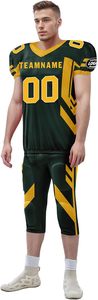 Uniformes de Fútbol Americano Personalizados al por Mayor de Alta Calidad, Uniformes de Club para Adultos con Logotipo Personalizado, Colores Personalizados, 100% Poliéster, Manga Corta, OEM - Product Image 4