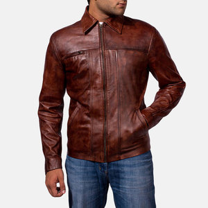 Piel de becerro hecha nuevo producto 2025 chaqueta de cuero para hombre logotipo personalizado impreso chaqueta de diseño elegante para hombres - Product Image 3