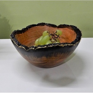 Tabletop Kitchenware Round Wooden Salad <b>Bowls</b> With Enamel Print for Restaurants & Home Food and <b>Snacks</b> Serving <b>Bowls</b> - Product Image 5