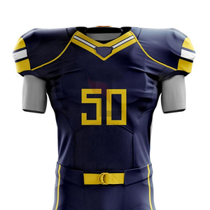 Maillot de football américain imprimé par sublimation, uniforme d'équipe personnalisé, tissu respirant haute performance, taille courte et grande taille pour les joueurs - Product Image 6