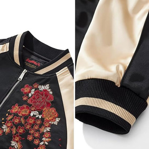 Veste universitaire en satin pour hommes Streetwear élégant Baseball Letterman vêtements d'extérieur décontractés à la mode veste en satin de sport pour hommes - Product Image 4