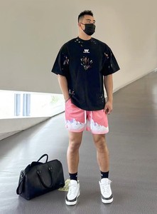 กางเกงขาสั้นผ้าโพลีเอสเตอร์แห้งเร็วสำหรับผู้ชายกางเกงขาสั้นพิมพ์ลายบาสเก็ตบอลกางเกงขาสั้นลำลองมีสไตล์โลโก้ตามสั่ง - Product Image 2