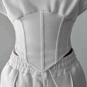 Conjunto personalizado de dos piezas de corte regular para mujer, pantalones de chándal con capucha y patrón sólido, chándal Formal de invierno de talla grande, 100% algodón - Product Image 2