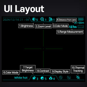 Caméra thermique ZeroBeam K23L, capteur CMOS 12MP, équipement d'inspection extérieur IP66, détection à 3 km, écran OLED, carte SD - Product Image 5