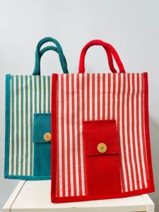 Commande en gros accepter promotionnel personnalisé écologique jute sacs-cadeaux entreprise panier sacs pour cadeaux événements promotionnels mariage - Product Image 4