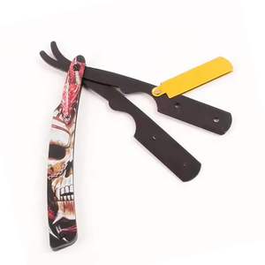 มีดโกนขอบตรงพับได้มีดโกนหนวดตรงพับได้ทำจากสเตนเลสสตีล - Product Image 1