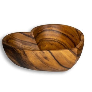 Bol à bijoux en bois en forme de cœur, bois d'acacia naturel, mangue - Product Image 2