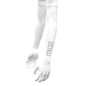 Manchons de bras anti-UV imprimés blancs sans couture avec passe-pouce pour équipe personnalisée - Product Image 1