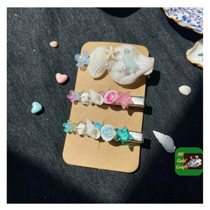 PINZA DE PELO DE CONCHA NATURAL DECORACIÓN SEASHELL ELEGANTE HECHO A MANO PARA DAMAS HERRAMIENTA DE ESTILO DE VACACIONES DE PLAYA - Product Image 2