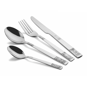 Exclusive Silver Stainless Steel Cutlery Set Designer Handle Contemporary Flatware Set For Dining <b>Table</b> - Product Image 1