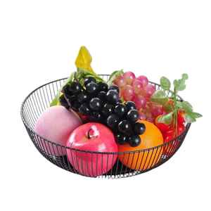 Corbeille de fruits en fil de fer feuille de lotus créative artisanat décoratif en métal pour la cuisine - Product Image 1
