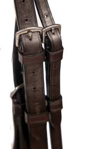 Bride en cuir de cheval avec Cavesson Flash et bride de cheval de joue de 5/8 pouces Bride anatomique en cuir de cheval - Product Image 3