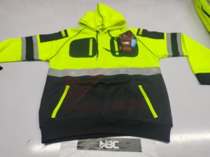 Hi Vis Hoodies Color amarillo Seguridad Ropa DE TRABAJO Logotipo personalizado reflectante Hi Vis Sudaderas con capucha de alta visibilidad. - Product Image 2
