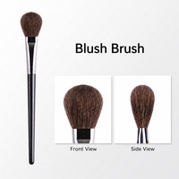 Ensemble de 12 pinceaux de maquillage de luxe en poils de chèvre naturels de Cangzhou avec manche en bois et virole en aluminium, personnalisable avec logo