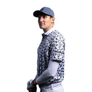 Camisas de Golf de Manga Corta para Hombre, Estampado Floral Digital, Corte Regular, Tejido Casual, 100% Poliéster, Manga Izquierda con Logotipo Personalizado, 200g - Product Image 2