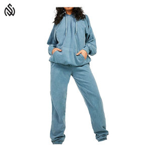 ชุดวอร์มผ้าคอตตอน100% สำหรับผู้หญิงกางเกงซับเหงื่อผ้าคอตตอนซักระบายอากาศได้ดีสินค้ามาใหม่2025 - Product Image 1