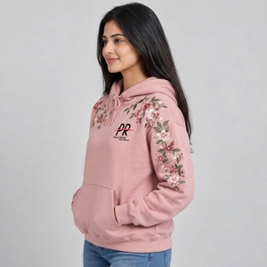 Sudadera con capucha bordada para mujer, diseñada para un estilo casual moderno, con tela acogedora, costuras hermosas y un atractivo versátil para el día a día. - Product Image 2