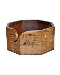 Porte-bol en fil octogonal Portable en bois massif fabriqué en bois dur de qualité supérieure pour tricoter Crochet coffret cadeau de noël - Product Image 1