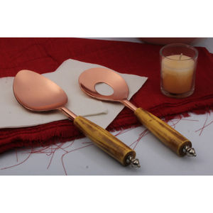 SS Cutlery handcrafted Handle <b>Copper</b> Plated by RGN Exports Premium Quality Best Selling Cutlery Salad Set - Product Image 2