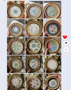 Ensemble de dessous-de-verre en rotin fait main avec incrustation de nacre de luxe, diamètre 33 cm, épaisseur 5 mm, tapis de table tissé en coquillage naturel, sous-plat décoratif - Product Image 4