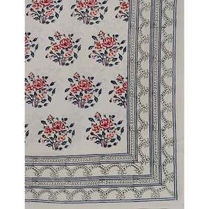 Parure de lit 3 pièces en coton 100% imprimé à la main, motif floral classique, pour lit King Size, écologique, avec drap-housse et taies d'oreiller, pour la maison - Product Image 2