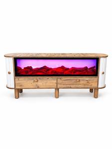 Support TV LED avec foyer électronique en verre, effets sonores Bluetooth intégrés, design moderne et luxueux pour salon, compatible avec les téléviseurs de 65 pouces et plus - Product Image 5